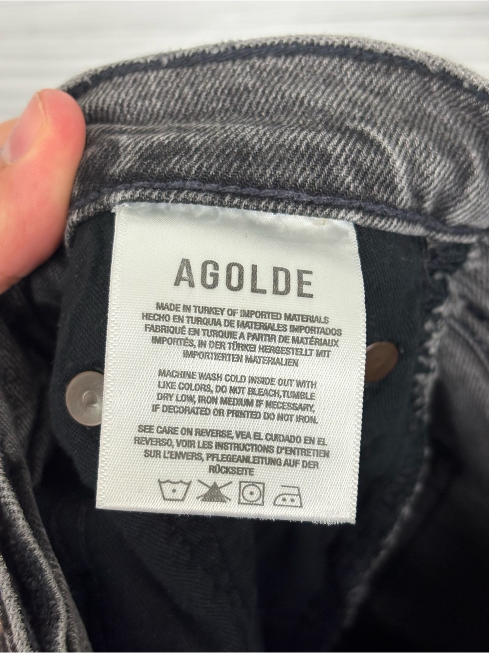 AGOLDE Organic Cotton Riley crop black jeans size 26 - Picture 6 of 8